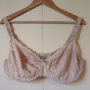 Bali Cream Lace Underwire Bra Full Coverage